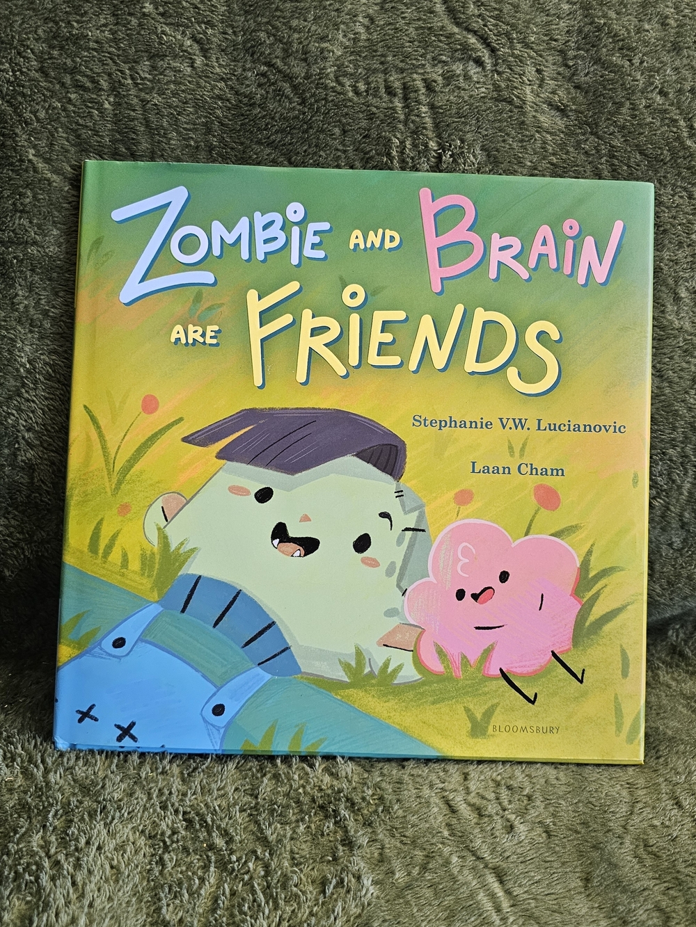 Zombie and Brain Kids Book Halloween Hardcover Like New Small Poster Included